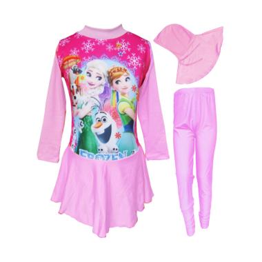 Rainy Collections Karakter Frozen Baju Renang Anak Muslim - Ungu Muda