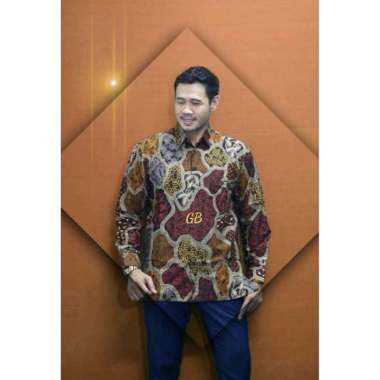 Batik Bagus Baju Kemeja Batik Pria Lengan Panjang Seragam Kantor Modern Elegan Batik Cowok Kekinian