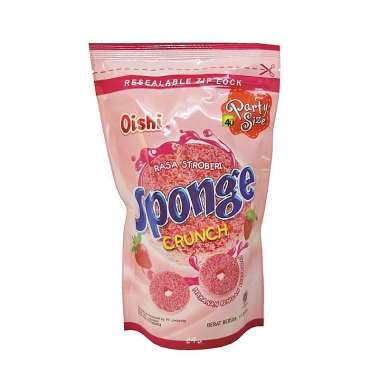 Oishi SPONGE Crunch - Snack Busa Manis Rasa STRAWBERRY - 120 gr