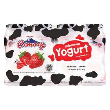 Promo Harga Cimory Yogurt Drink Strawberry per 4 botol 70 ml - Blibli