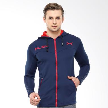 FLEX Basepoint Sport Hoodie Slimfit Quick Dry Jacket Olahraga Pria XL Navy