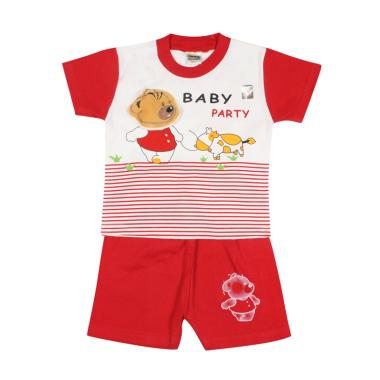 TOMPEGE TP-5022 Setelan Baju Oblong Anak Laki Laki - Merah