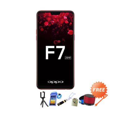 OPPO F7 Smartphone - Red + Free 8 Accessories