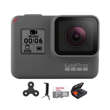 GoPro Hero 6 Combo 3 Way Deluxe 16 GB Spin Action Camera - Black