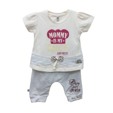 Baby Needs BN8075 Setelan Baju Bayi Perempuan - Cream 100