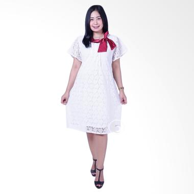 Mama Hamil DRO 787A Brokat Sabrina Dress Hamil - Putih