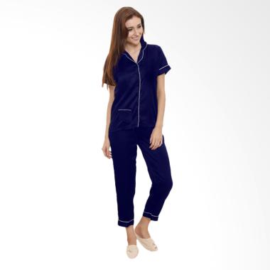 Deoclaus Fashion Piyama Long Pants ... Baju Tidur Wanita - Blue