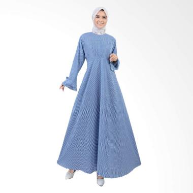 Jfashion Salsabela Maxi Variasi Seleting Depan Long Dress Gamis - Biru