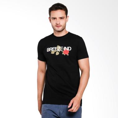 Breeze Industries Kaos Distro A flower T-Shirt Pria - Black