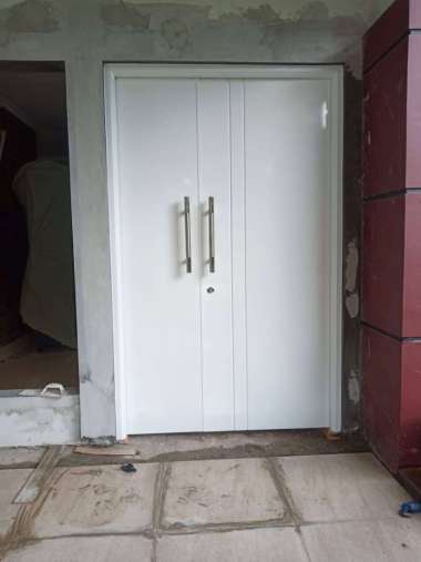 Pintu Utama Rumah Double Mom Son Minimalis Motiff Kayu Ukir Lukisan