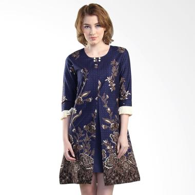Rianty Batik Samantha Dress Wanita - Navy