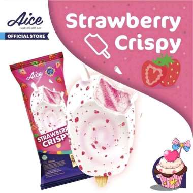 Promo Harga AICE Ice Cream Strawberry Crispy 55 gr - Blibli