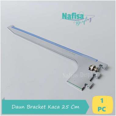 Nafisa Display [1 Pc] Daun Bracket Kaca 25 Cm Siku Braket Penyangga Rak Dinding SKC 25