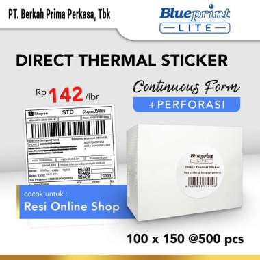 Promo BLUEPRINT Lite Direct Thermal Sticker Label Resi ...