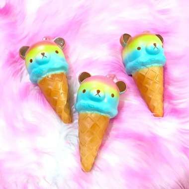 RILAKKUMA ICE CREAM RAINBOW SQUISHY - new galaxy lamb punimaru metalik