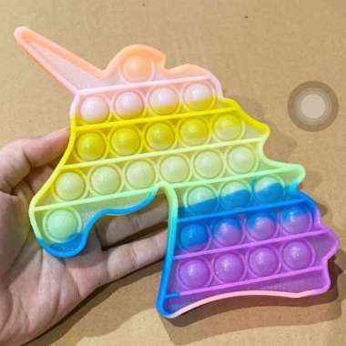 POP IT UNICORN RAINBOW PASTEL GLITTER JELLY - its tiktok bubble grosir