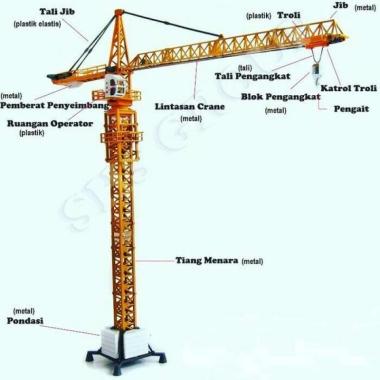 Miniatur Diecast Alat Berat Tower Crane Harga Murah