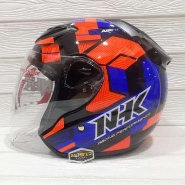 HELM NHK R6 CUBE BLACK RED BLUE HALF FACE M