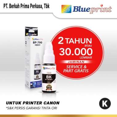 BLUEPRINT Tinta Canon 790 Refill For Printer Canon IP2770 MG2570 E410 70 ML - Warna Hitam