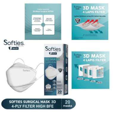 Masker softies 3D surgical mask 20's