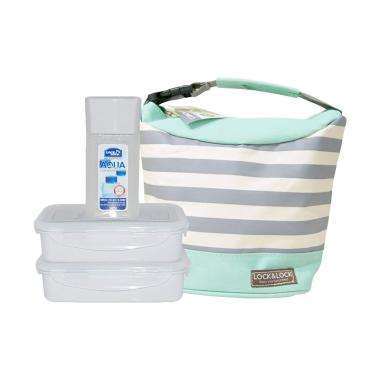 LOCK & LOCK HPL758S3SG Lunch Box Se ...  Makan dan 1 Botol Minum]