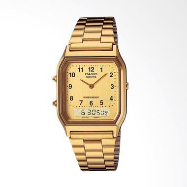 CASIO Analog Digital Stainless Steel Jam Tangan Unisex - Gold [AQ-230GA-9B] Emas