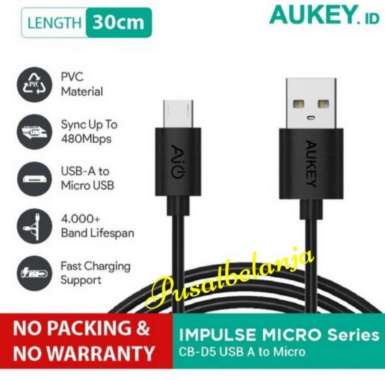 ORIGINAL!! AUKEY Cable Micro USB 2.0 30cm (NO PACKING &amp; NO GARANSI)