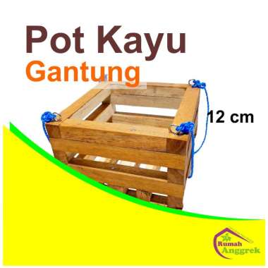 Pot Kayu Gantung 12 cm persegi anggrek remaja bibit dewasa plastik bulan vanda cattleya hias
