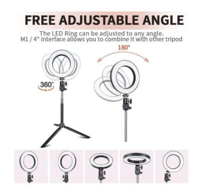 Lampu Ring Light Set Jumbo LED 33cm + Tripod 210cm + Phone Holder 100 % ORIGINAL Multicolor