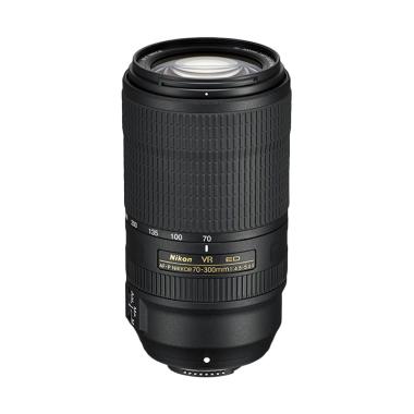 NIKON AF-P Nikkor 70-300mm f/4.5-5.6E ED VR Lensa Kamera Black