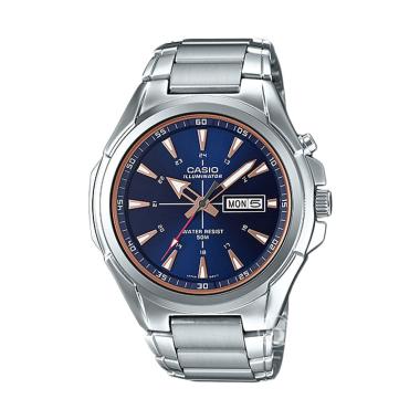 CASIO Enticer Super Illuminator Jam Tangan Pria [Original/ MTP-E200D] Blue Silver