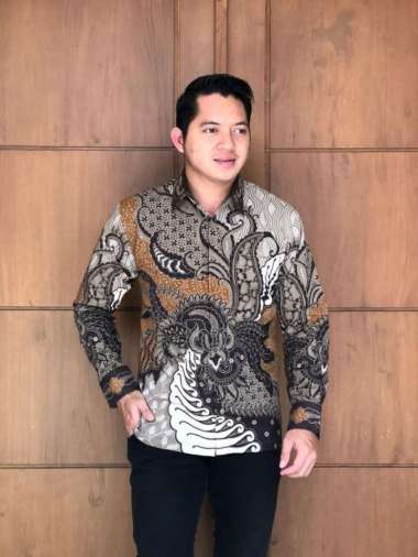 Baju Batik Kemeja Lengan Panjang Pria Batik Ori Solo Katun (Kresna) - M XXL