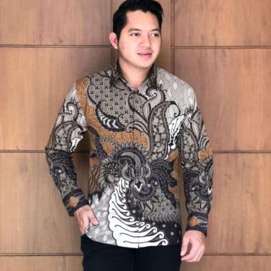 Baju Batik Kemeja Lengan Panjang Pria Batik Ori Solo Katun (Kresna) - M L