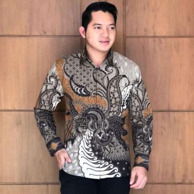 Baju Batik Kemeja Lengan Panjang Pria Batik Ori Solo Katun (Kresna) - M M