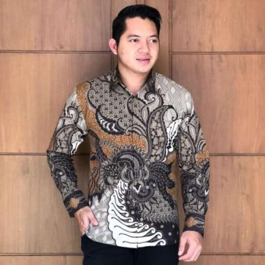 Baju Batik Kemeja Lengan Panjang Pria Batik Ori Solo Katun (Kresna) - M XL