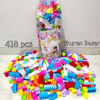 Mainan Lego Besar Isi 418 Puzzle Balok Susun