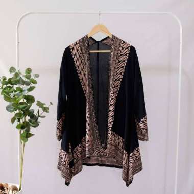 CAVIAR WEAR ATASAN BATIK HITAM MODERN WANITA OUTER BATIK CARDIGAN BATIK KONDANGAN BATIK VISCOSE BATI