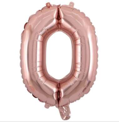 OEM ONE-C390 Balon Foil Huruf Rosegold A-Z Balon Foil Angka 0-9 / Ballon Foil Abjad Alphabet Angka P