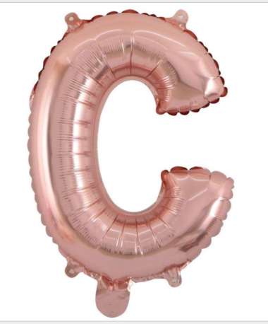 OEM ONE-C390 Balon Foil Huruf Rosegold A-Z Balon Foil Angka 0-9 / Ballon Foil Abjad Alphabet Angka P