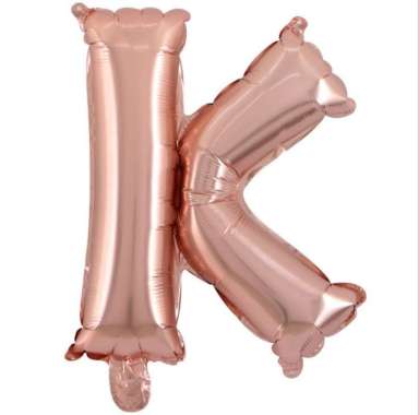 OEM ONE-C390 Balon Foil Huruf Rosegold A-Z Balon Foil Angka 0-9 / Ballon Foil Abjad Alphabet Angka P