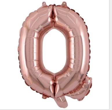 OEM ONE-C390 Balon Foil Huruf Rosegold A-Z Balon Foil Angka 0-9 / Ballon Foil Abjad Alphabet Angka P