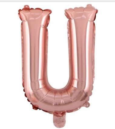 OEM ONE-C390 Balon Foil Huruf Rosegold A-Z Balon Foil Angka 0-9 / Ballon Foil Abjad Alphabet Angka P