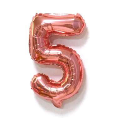 OEM ONE-C390 Balon Foil Huruf Rosegold A-Z Balon Foil Angka 0-9 / Ballon Foil Abjad Alphabet Angka P