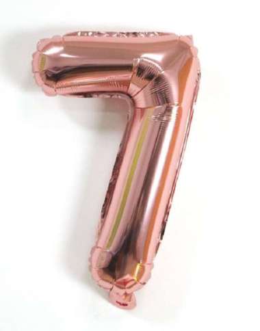 OEM ONE-C390 Balon Foil Huruf Rosegold A-Z Balon Foil Angka 0-9 / Ballon Foil Abjad Alphabet Angka P