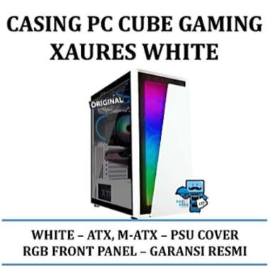 Casing PC Cube Gaming Xaures White - RGB FRONT PANEL