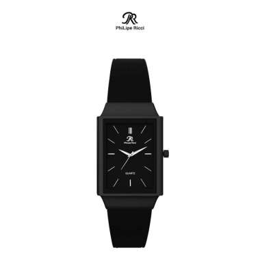 PhiLipe Ricci Jam Tangan Wanita Analog Karet Terbaru 6833W Free Box Kecil Hitam