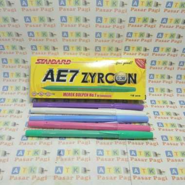 pena pulpen standard zyron 0.38 hitam dan biru tinta Biru