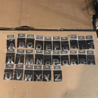 Emblem Huruf besar satuan untuk mobil / motor (A-Z)