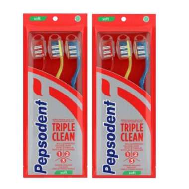 Pepsodent Sikat Gigi Triple Clean Soft Multipack Isi 3