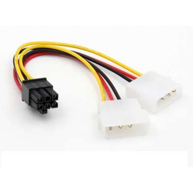 DUAL MOLEX 4 PIN MALE TO MOLEX 6 PIN FEMALE PCIE UNTUK VGA